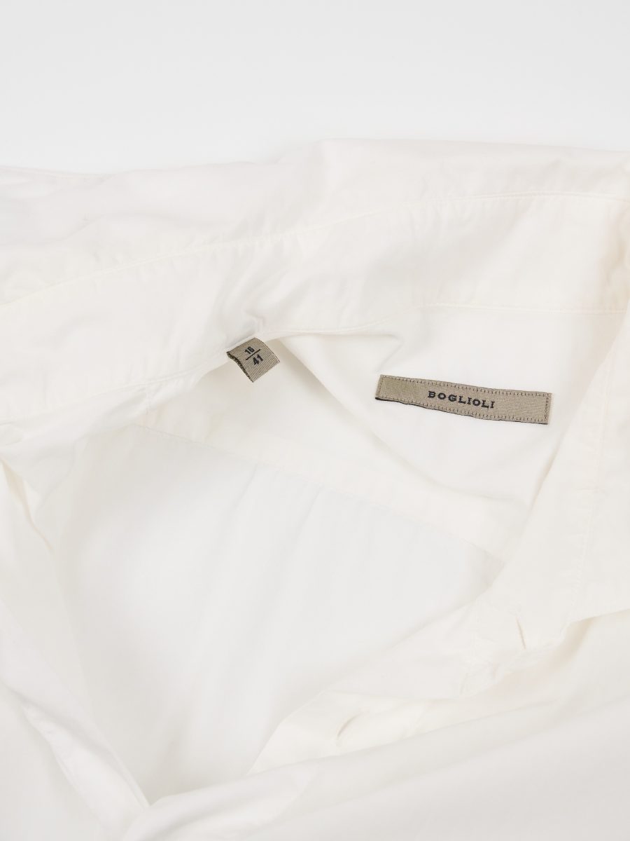 Boglioli White Cotton Cutaway Collar Mens Shirt Top Size L — photo 9