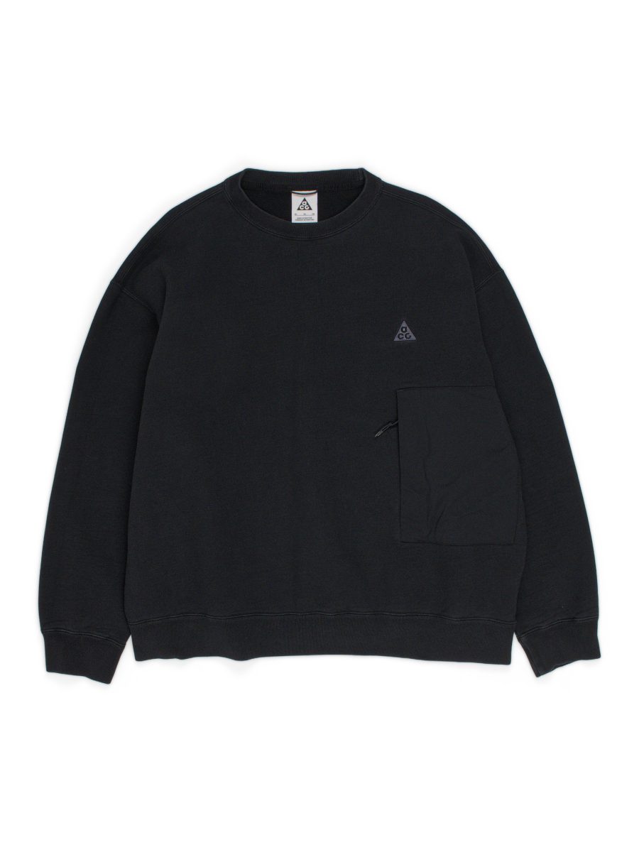 Nike ACG Crew Fleece Black Oversized Mens Sweatshirt Size XL