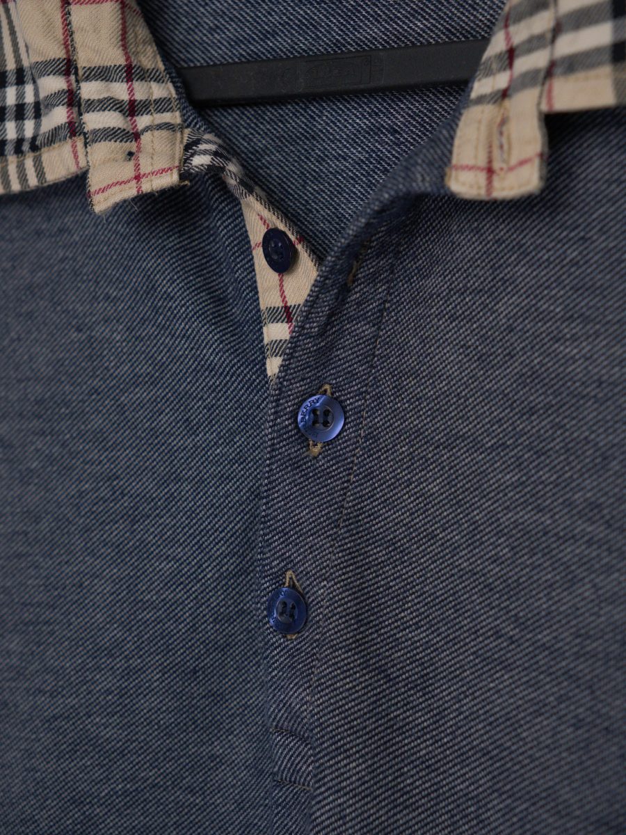 Vintage Burberry London Gray Button Down Check Polo Shirt — photo 5