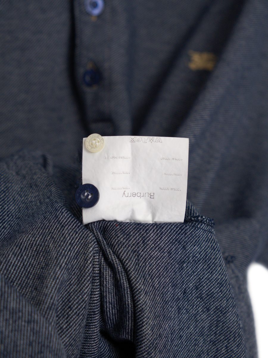 Vintage Burberry London Gray Button Down Check Polo Shirt — photo 9