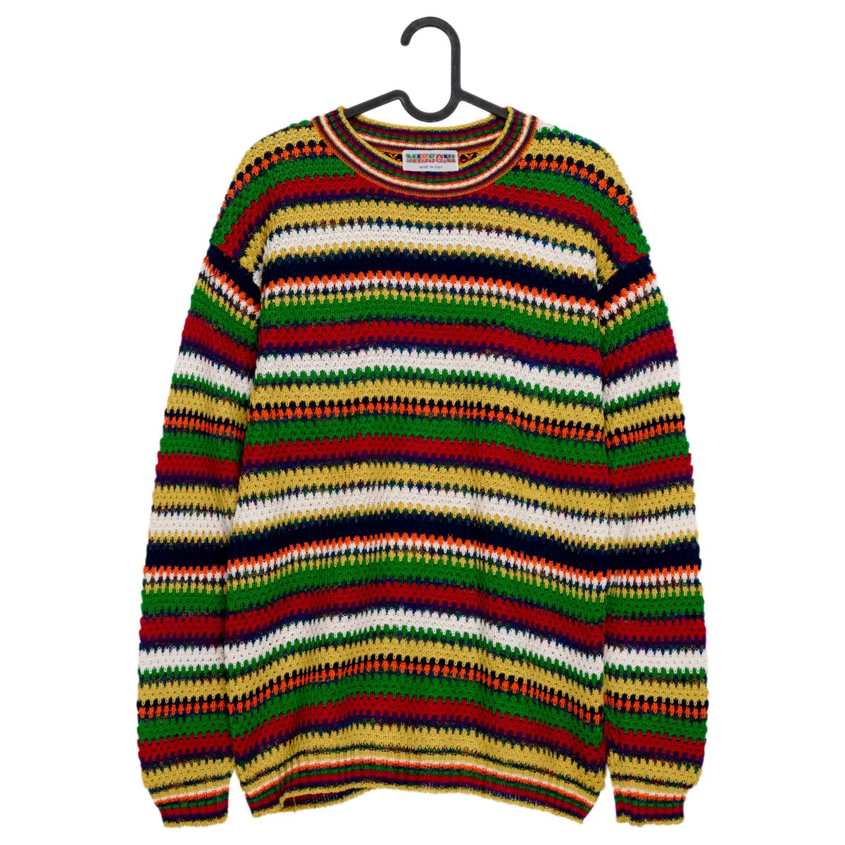 Vintage Missoni Multicolor Sawtooth Stripe Knit Sweater Top