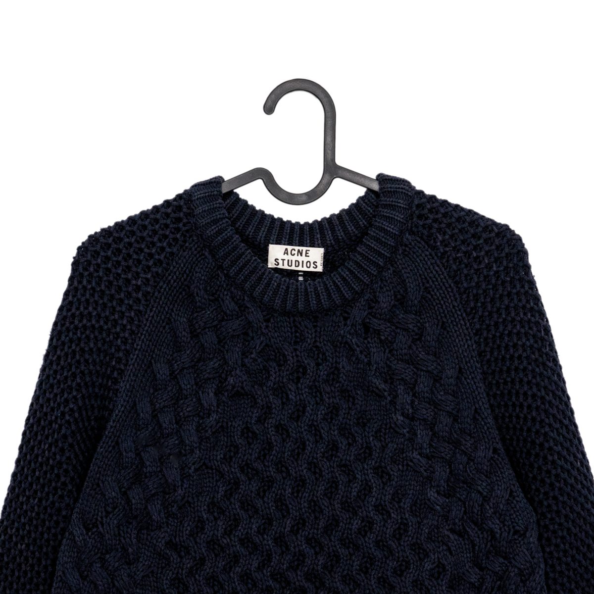 Acne Studios Navy Cable Knit Fisherman Mens Sweater Jumper — photo 3