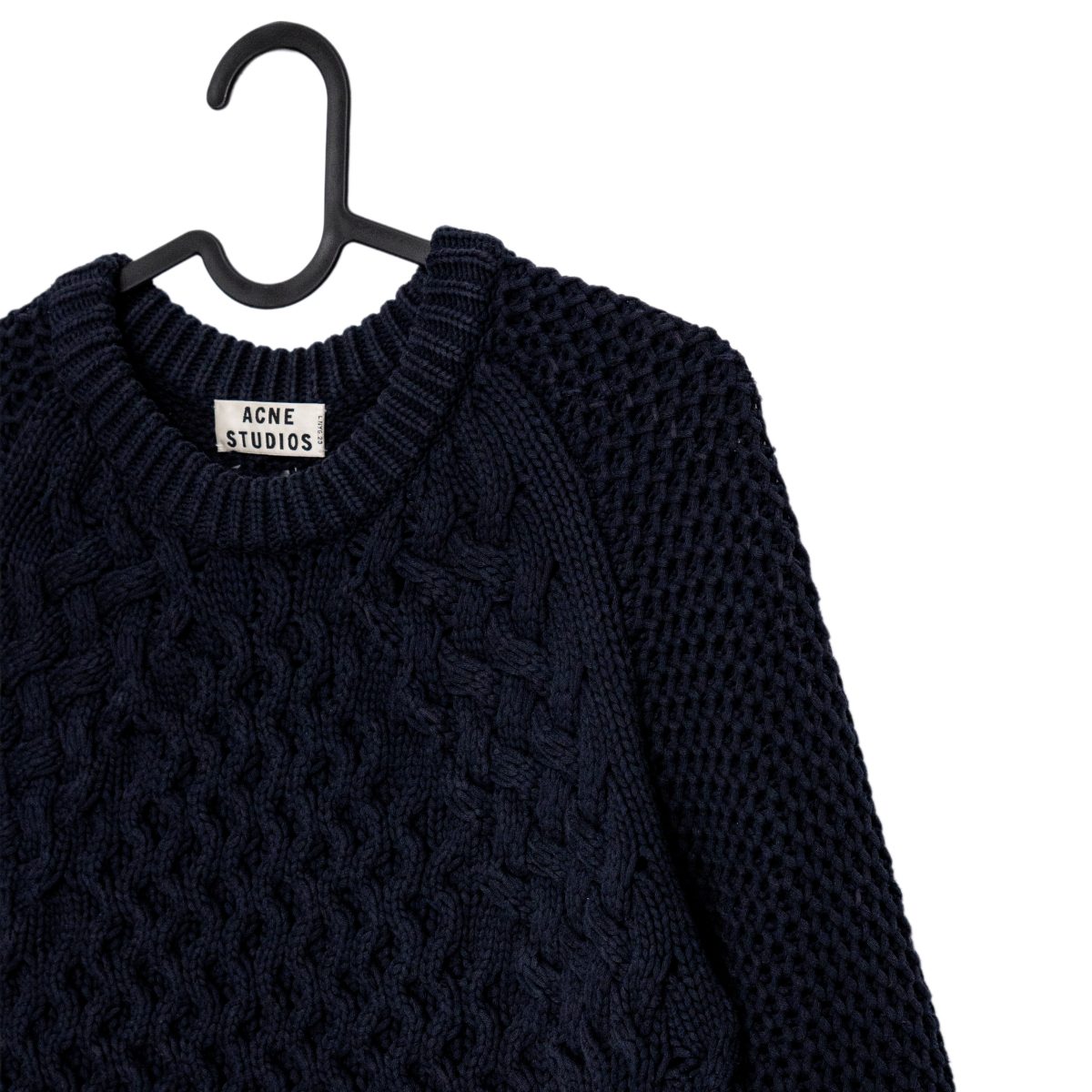 Acne Studios Navy Cable Knit Fisherman Mens Sweater Jumper — photo 4