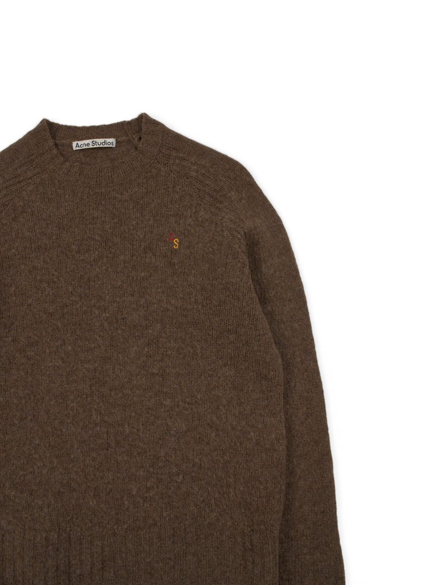 Acne Studios Kowhai Brown Wool Logo Mens Sweater Knit Size S — photo 2