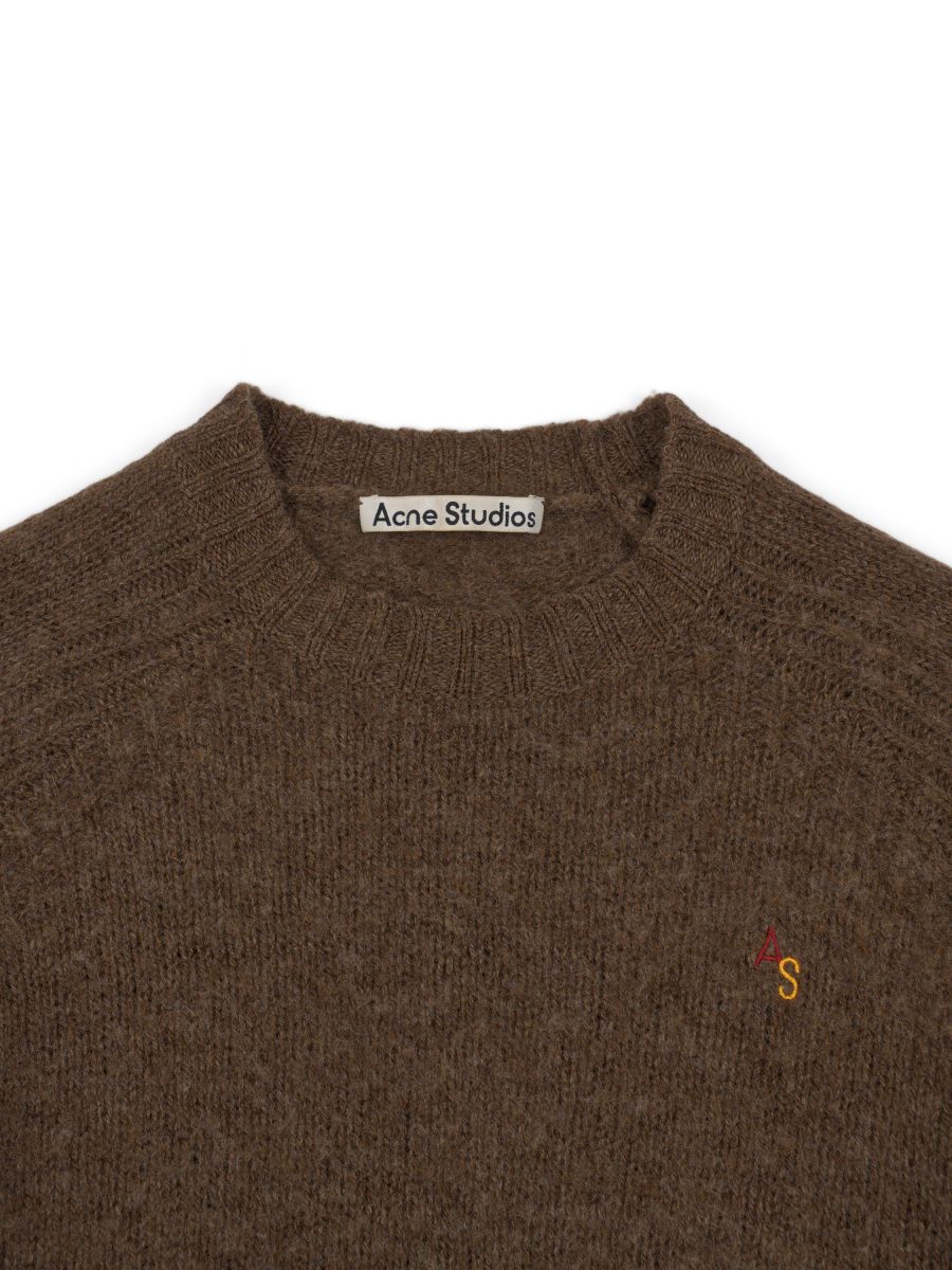 Acne Studios Kowhai Brown Wool Logo Mens Sweater Knit Size S — photo 3