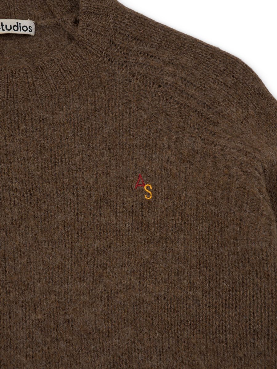 Acne Studios Kowhai Brown Wool Logo Mens Sweater Knit Size S — photo 4