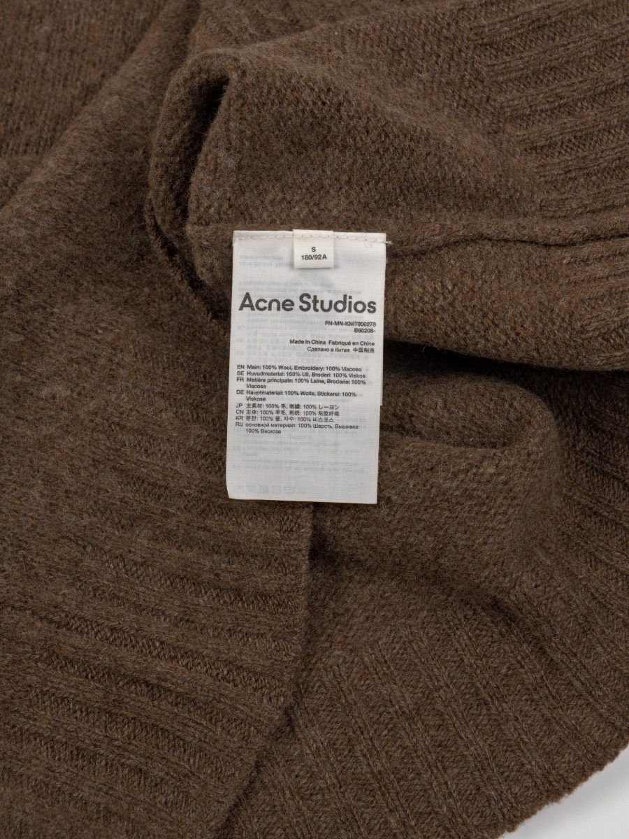 Acne Studios Kowhai Brown Wool Logo Mens Sweater Knit Size S — photo 7