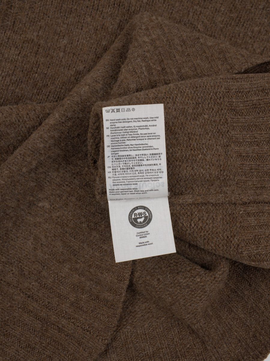 Acne Studios Kowhai Brown Wool Logo Mens Sweater Knit Size S — photo 8