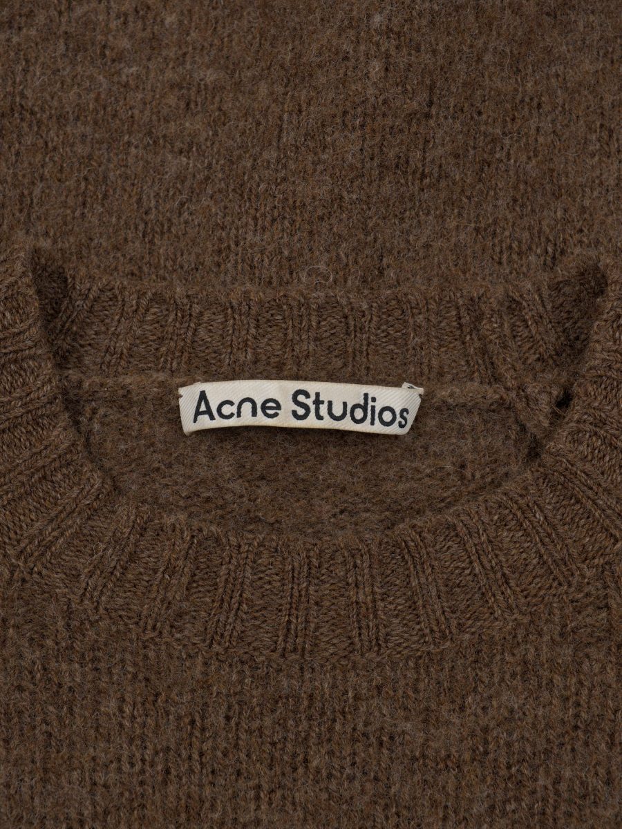 Acne Studios Kowhai Brown Wool Logo Mens Sweater Knit Size S — photo 9
