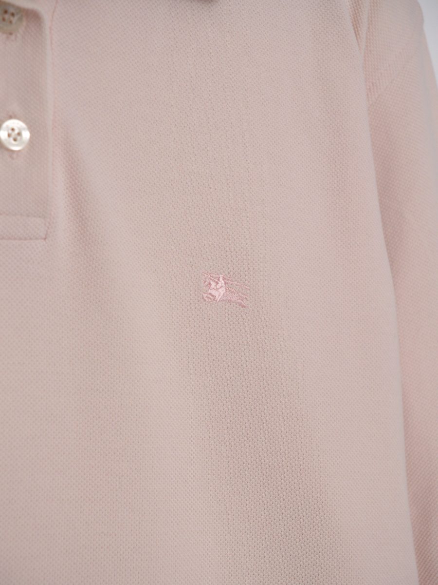 Burberry London Pink Check Collar Logo Mens Polo Shirt Top — photo 5
