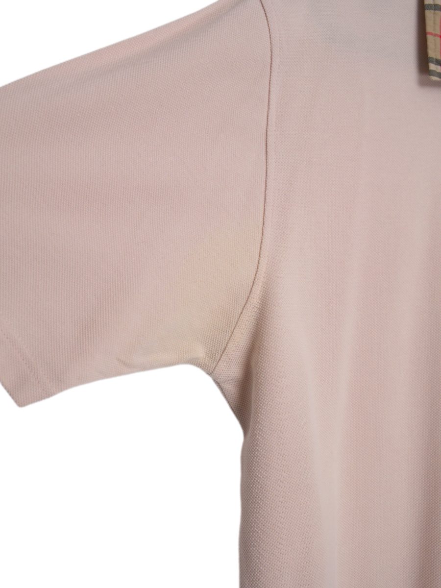 Burberry London Pink Check Collar Logo Mens Polo Shirt Top — photo 9