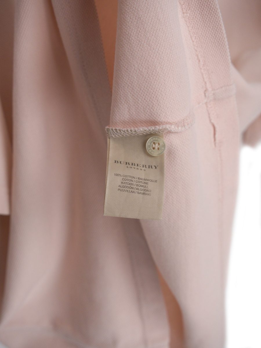 Burberry London Pink Check Collar Logo Mens Polo Shirt Top — photo 11