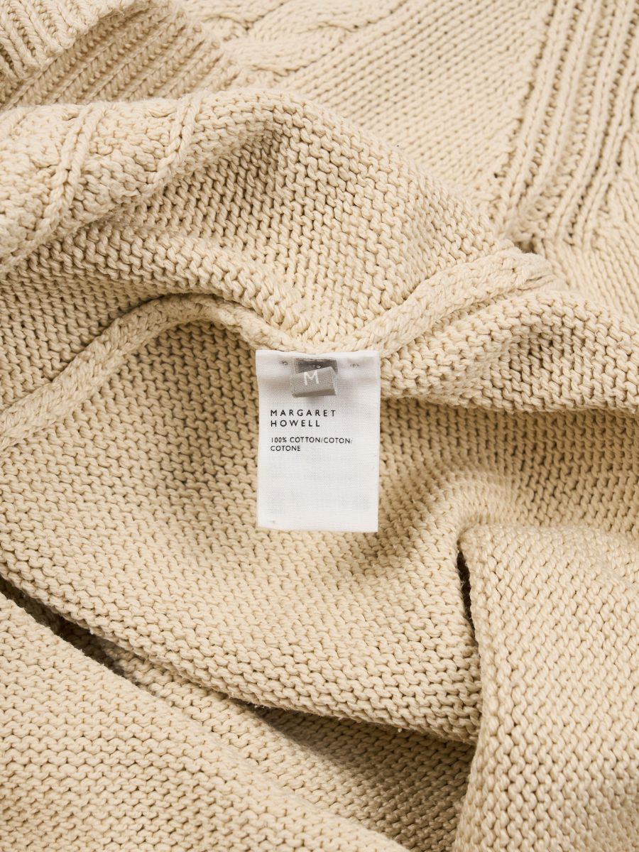 Margaret Howell Ecru Cotton Cable Knit Mens Sweater Size M — photo 9