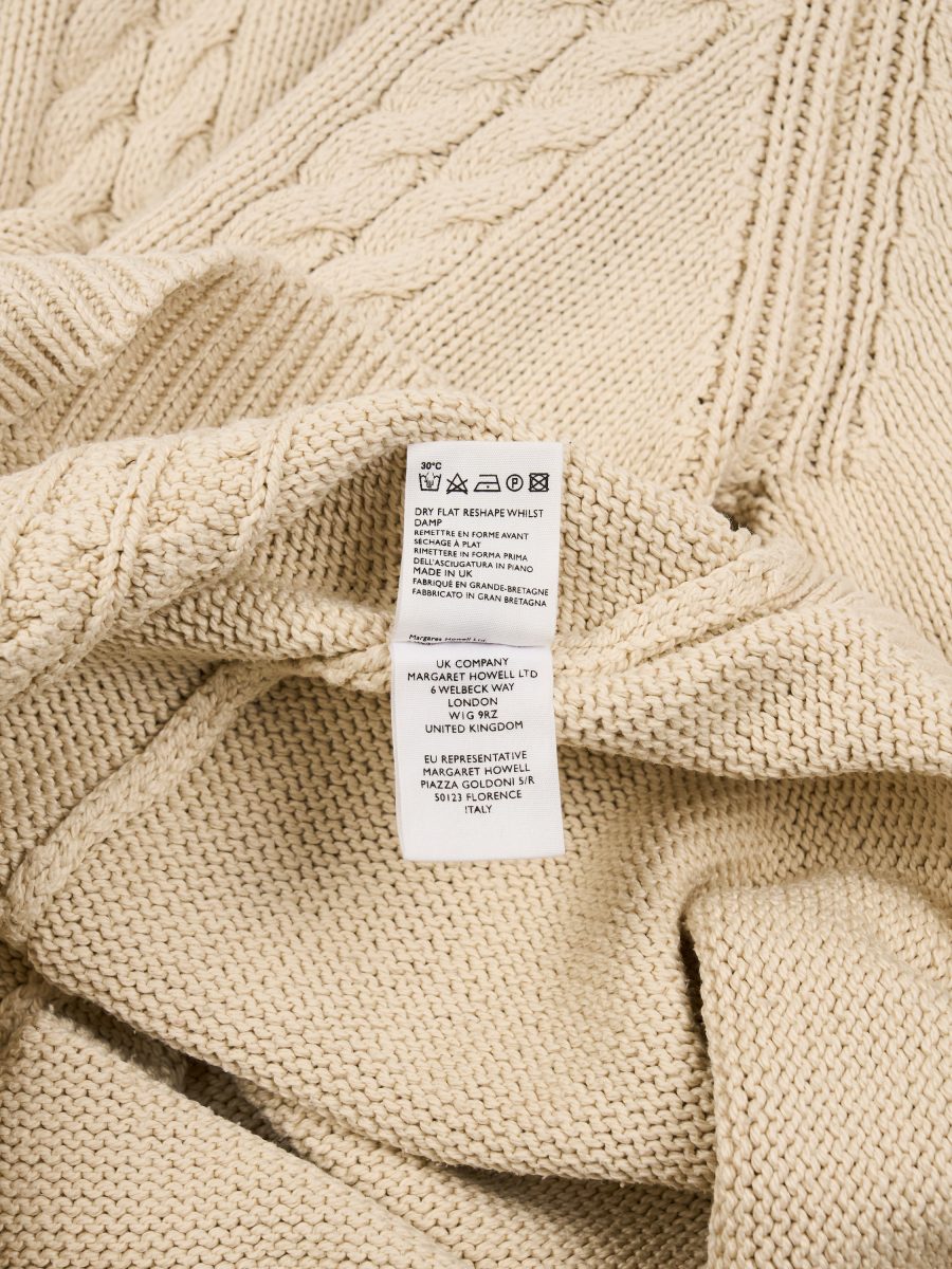 Margaret Howell Ecru Cotton Cable Knit Mens Sweater Size M — photo 10
