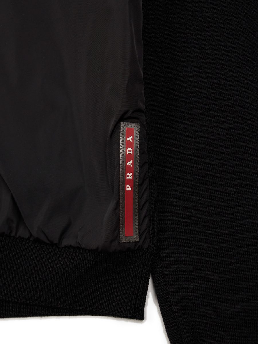 Vintage Prada Linea Rossa Black Wool Cardigan Sweater Size L — photo 7