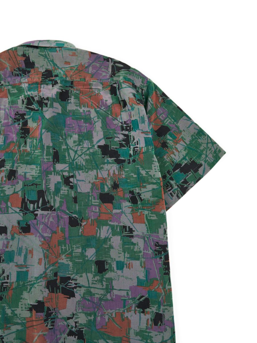 Vintage Dior Green Abstract Print Silk Mens Shirt Size XXL — photo 8