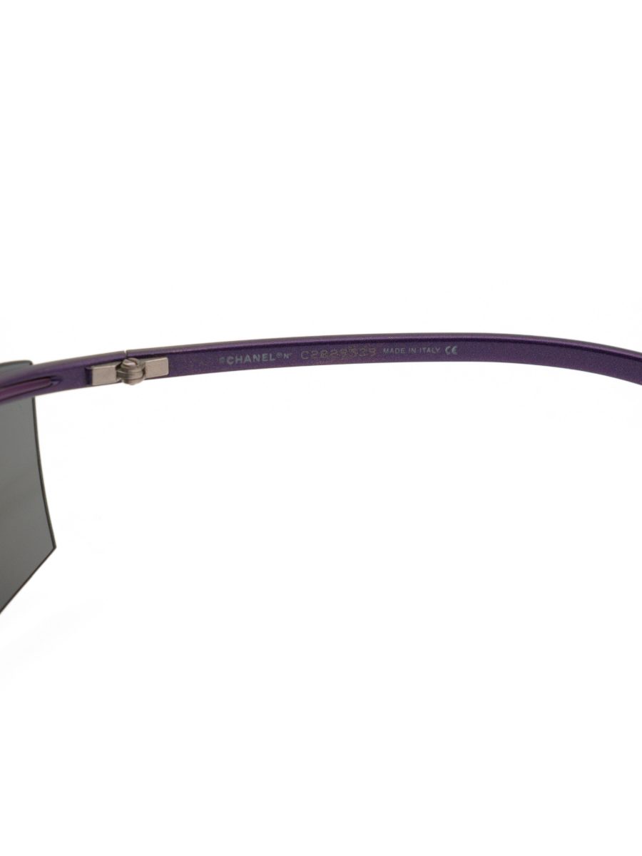 Vintage Chanel 6001 Purple Mirror Rimless Shield Sunglasses — photo 6