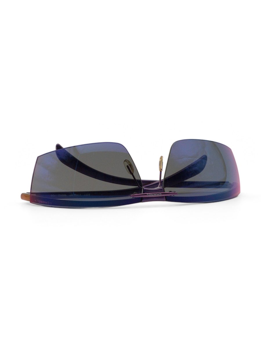 Vintage Chanel 6001 Purple Mirror Rimless Shield Sunglasses — photo 13