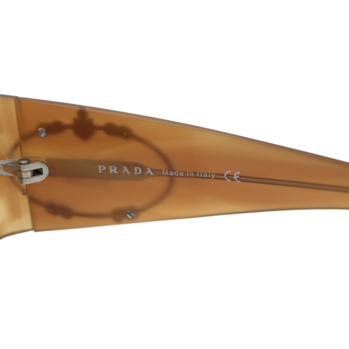 Vintage Prada SPR 10H Brown Wraparound Logo Y2K Sunglasses — photo 5