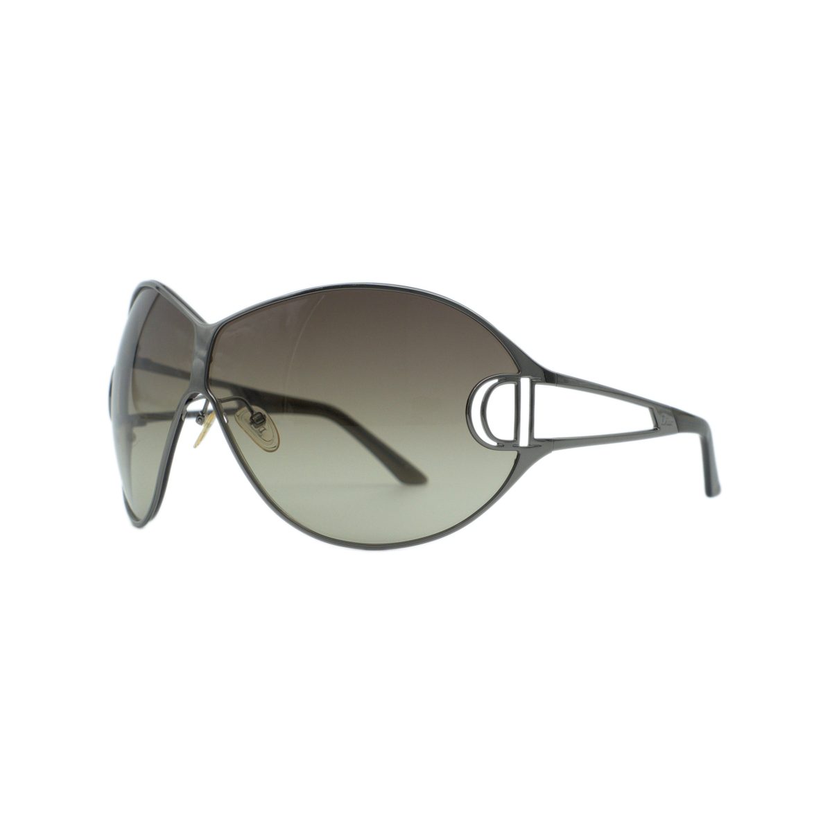 Vintage Dior Diorissimo Gunmetal Shield CD Logo Sunglasses