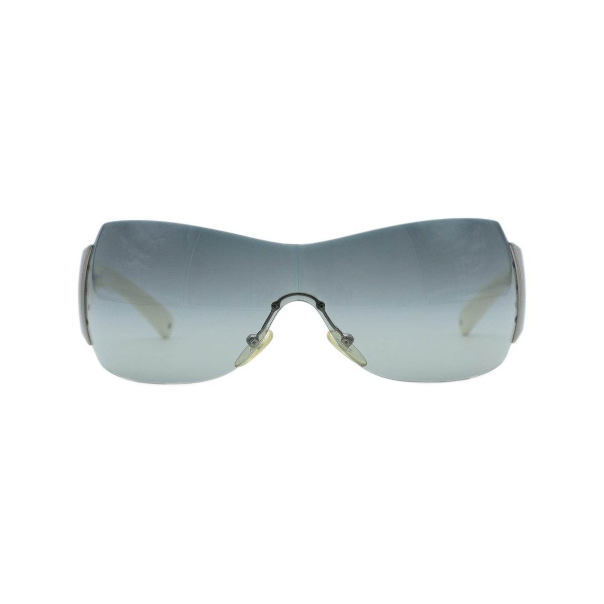 Vintage Prada SPR 04I Grey Shield Wrap Logo Y2K Sunglasses — photo 2