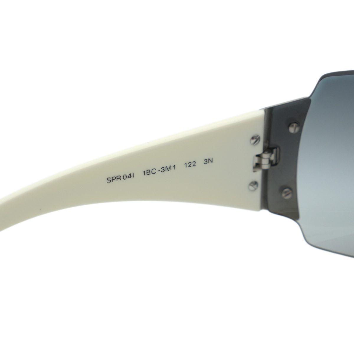 Vintage Prada SPR 04I Grey Shield Wrap Logo Y2K Sunglasses — photo 7
