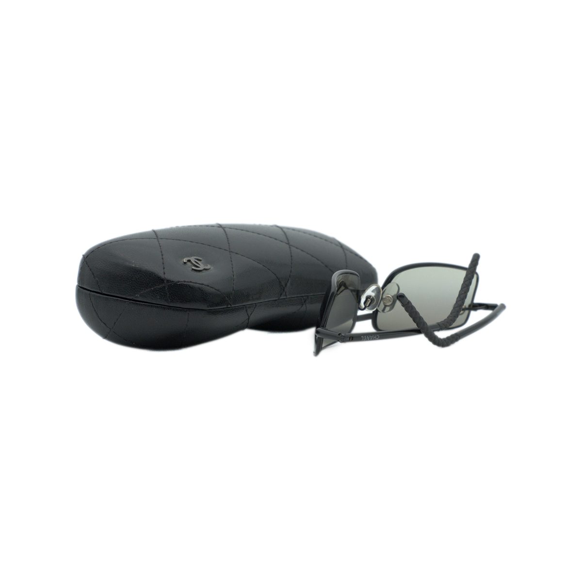 Vintage Chanel 4075 Black Pearl Rectangular Y2K Sunglasses — photo 10