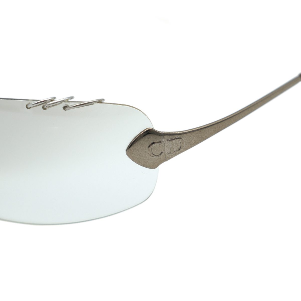 Vintage Dior Piercing Silver Rimless Y2K Shield Sunglasses — photo 5