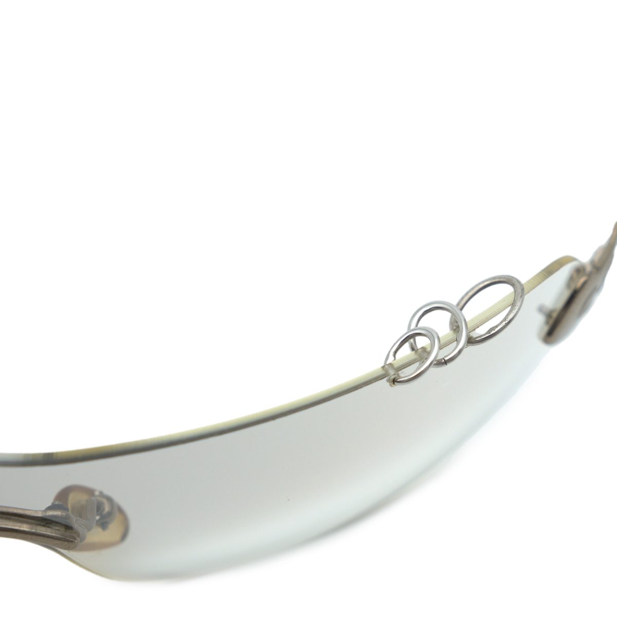 Vintage Dior Piercing Silver Rimless Y2K Shield Sunglasses — photo 8