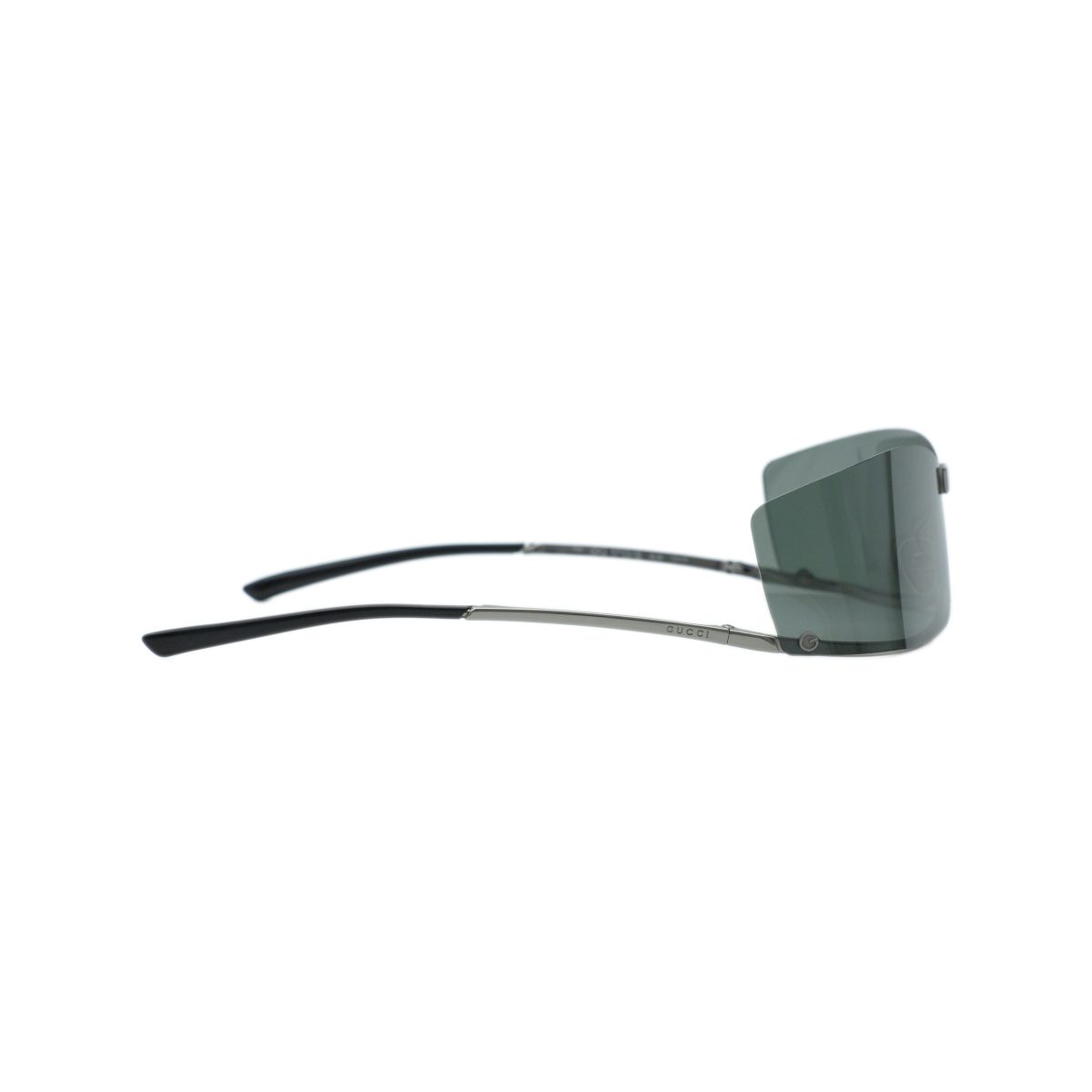Vintage Gucci GG 1713 Gunmetal Rimless Shield Y2K Sunglasses — photo 3