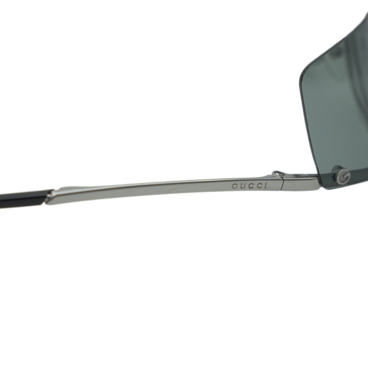 Vintage Gucci GG 1713 Gunmetal Rimless Shield Y2K Sunglasses — photo 4