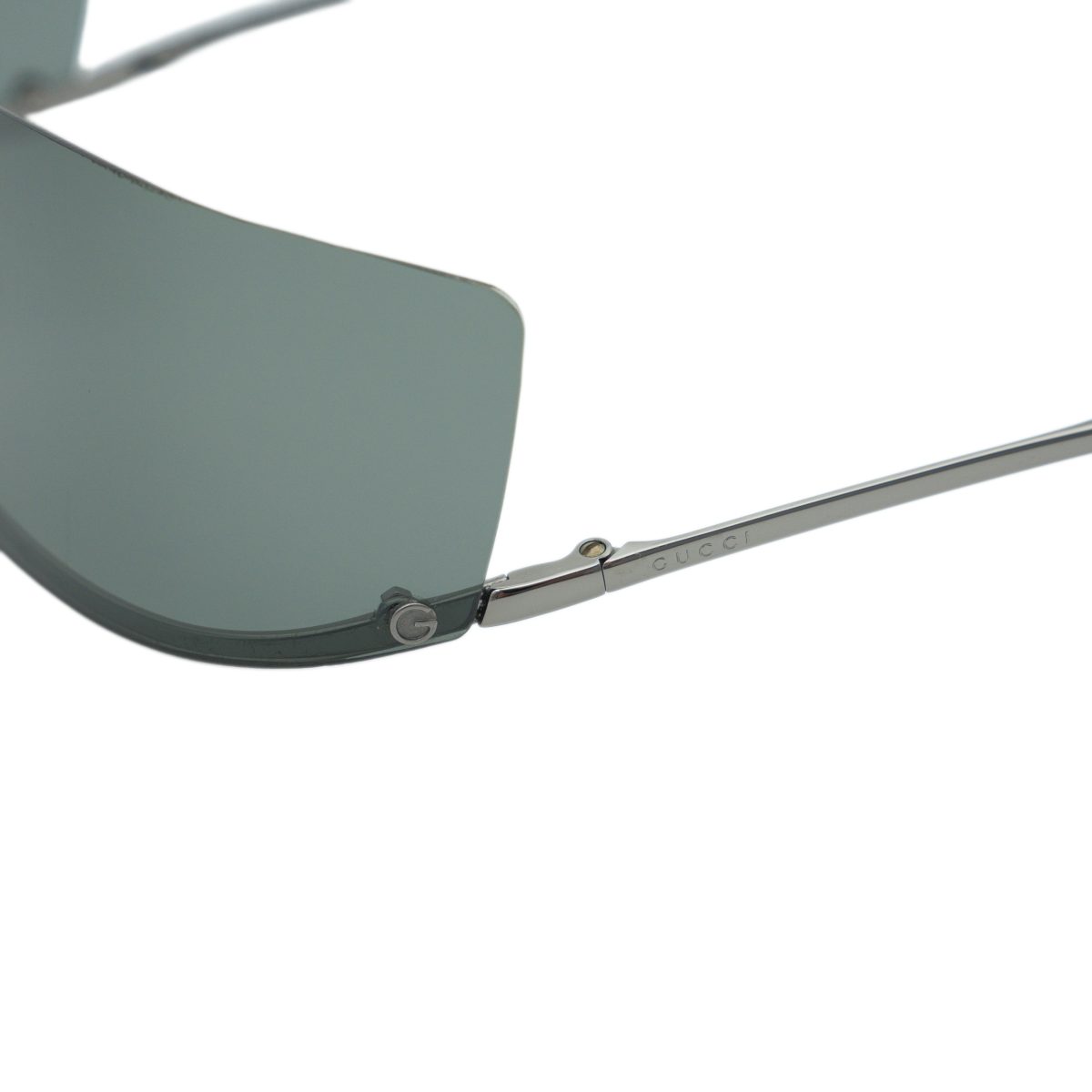 Vintage Gucci GG 1713 Gunmetal Rimless Shield Y2K Sunglasses — photo 5