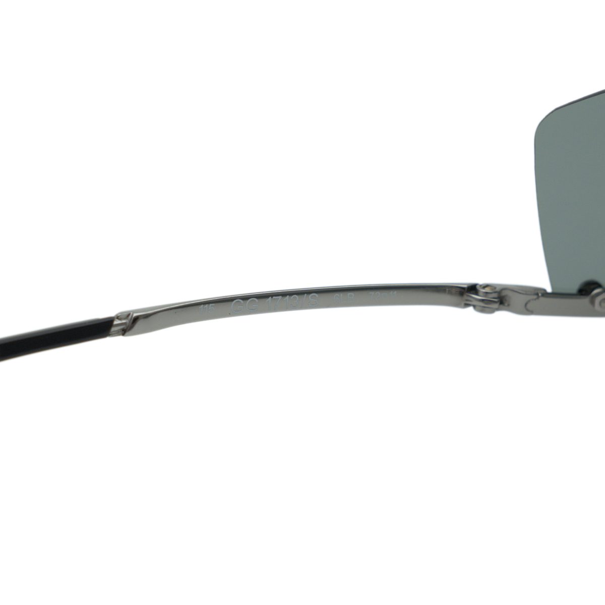 Vintage Gucci GG 1713 Gunmetal Rimless Shield Y2K Sunglasses — photo 7