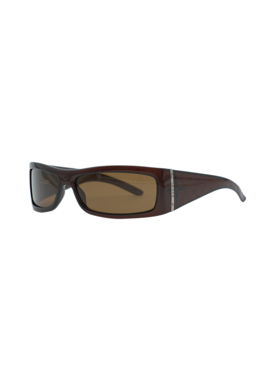 Vintage Gucci GG 1564 Brown Wraparound GG Logo Sunglasses
