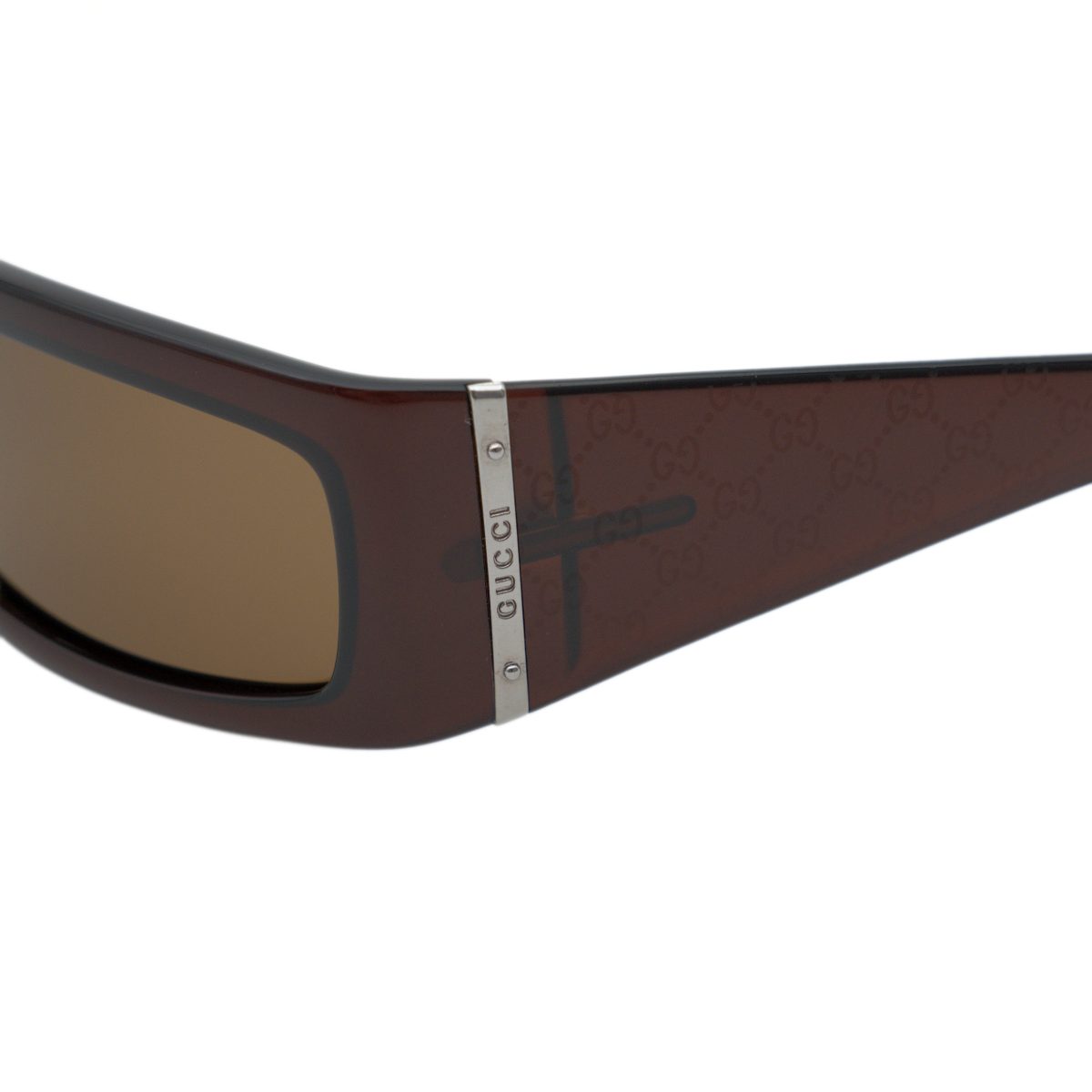 Vintage Gucci GG 1564 Brown Wraparound GG Logo Sunglasses — photo 5