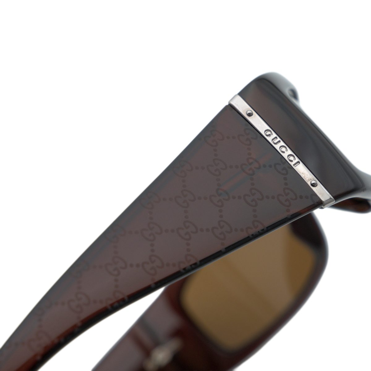 Vintage Gucci GG 1564 Brown Wraparound GG Logo Sunglasses — photo 8