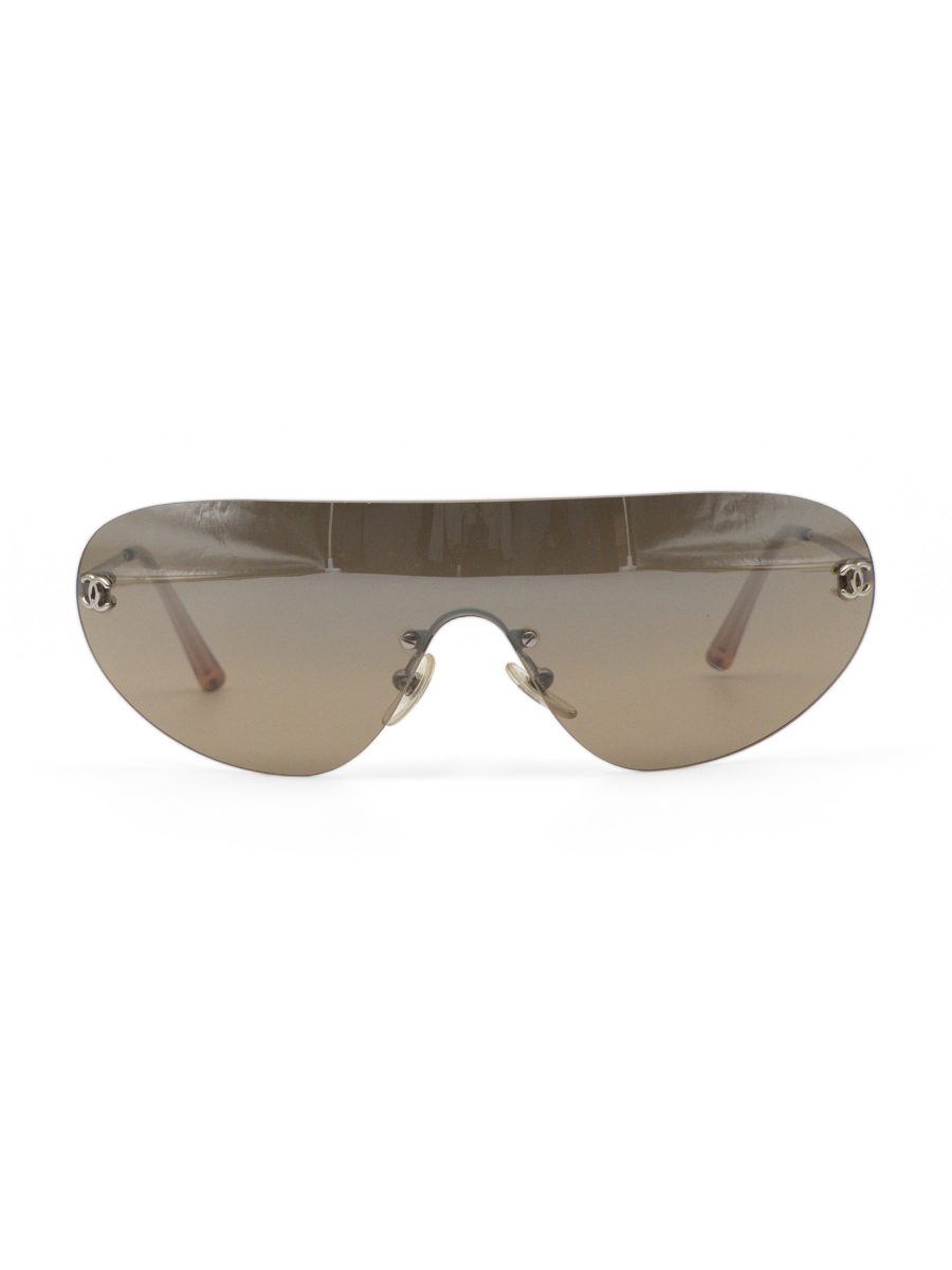 Vintage Chanel 4014 Brown Gradient Rimless Shield Sunglasses — photo 2