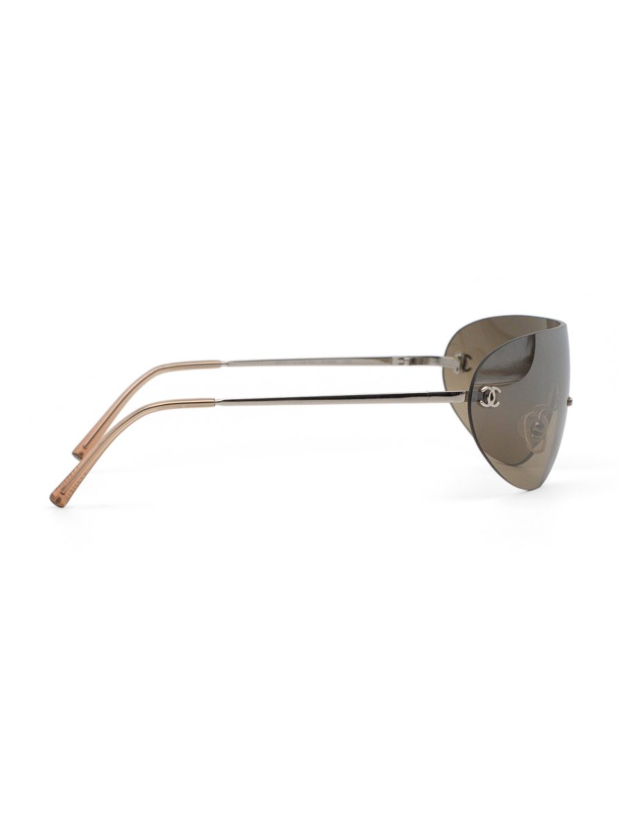 Vintage Chanel 4014 Brown Gradient Rimless Shield Sunglasses — photo 3