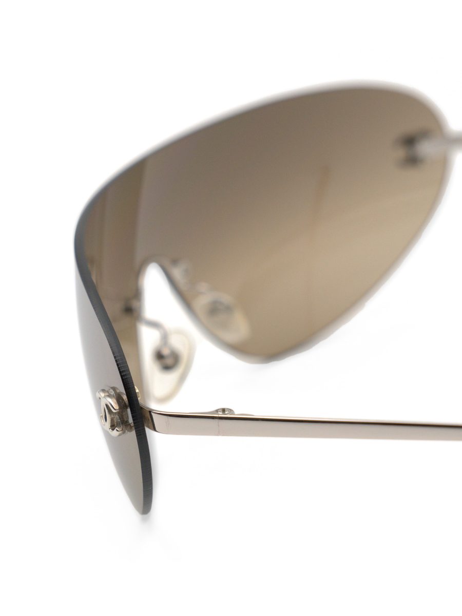 Vintage Chanel 4014 Brown Gradient Rimless Shield Sunglasses — photo 5