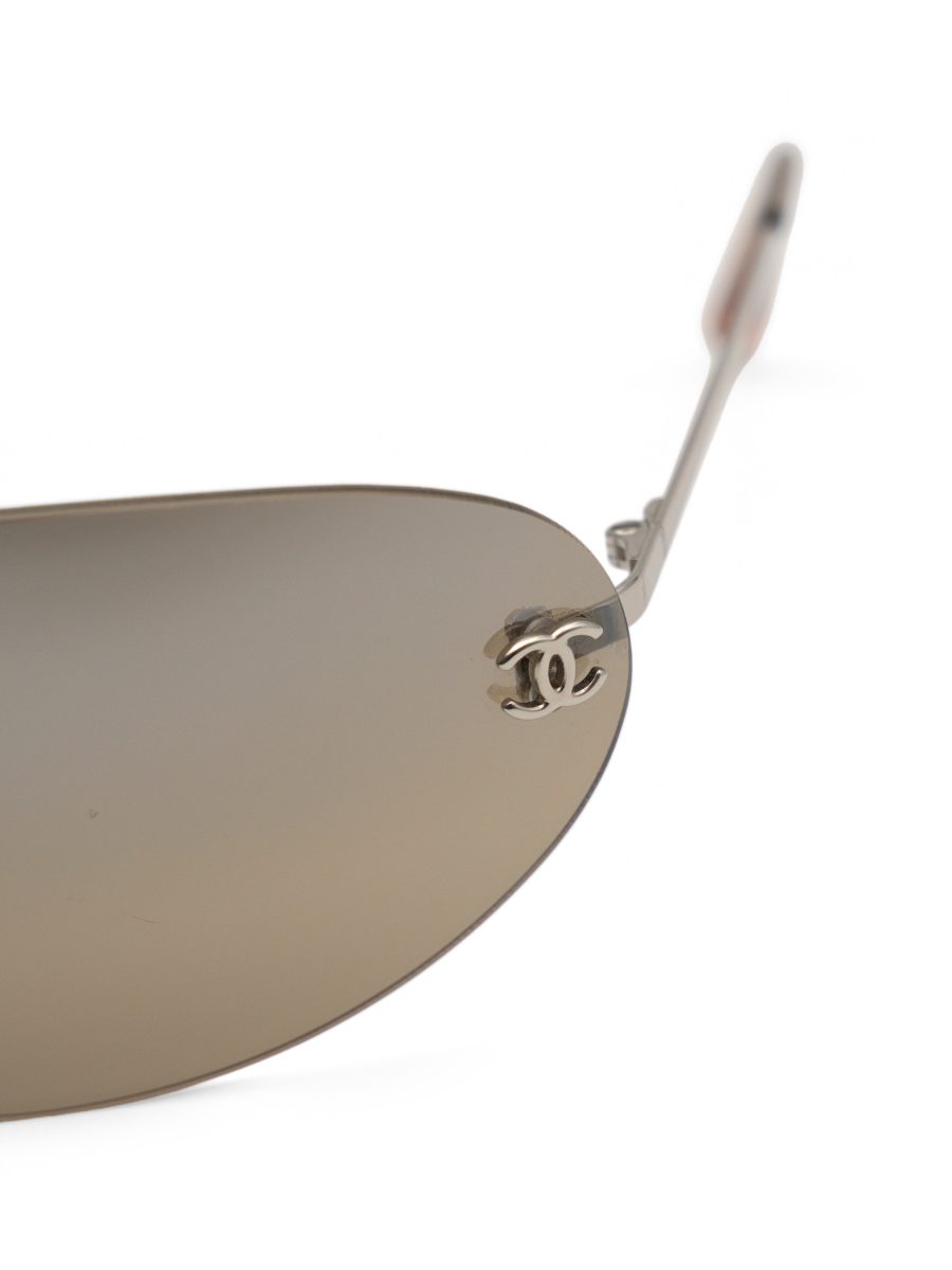 Vintage Chanel 4014 Brown Gradient Rimless Shield Sunglasses — photo 6
