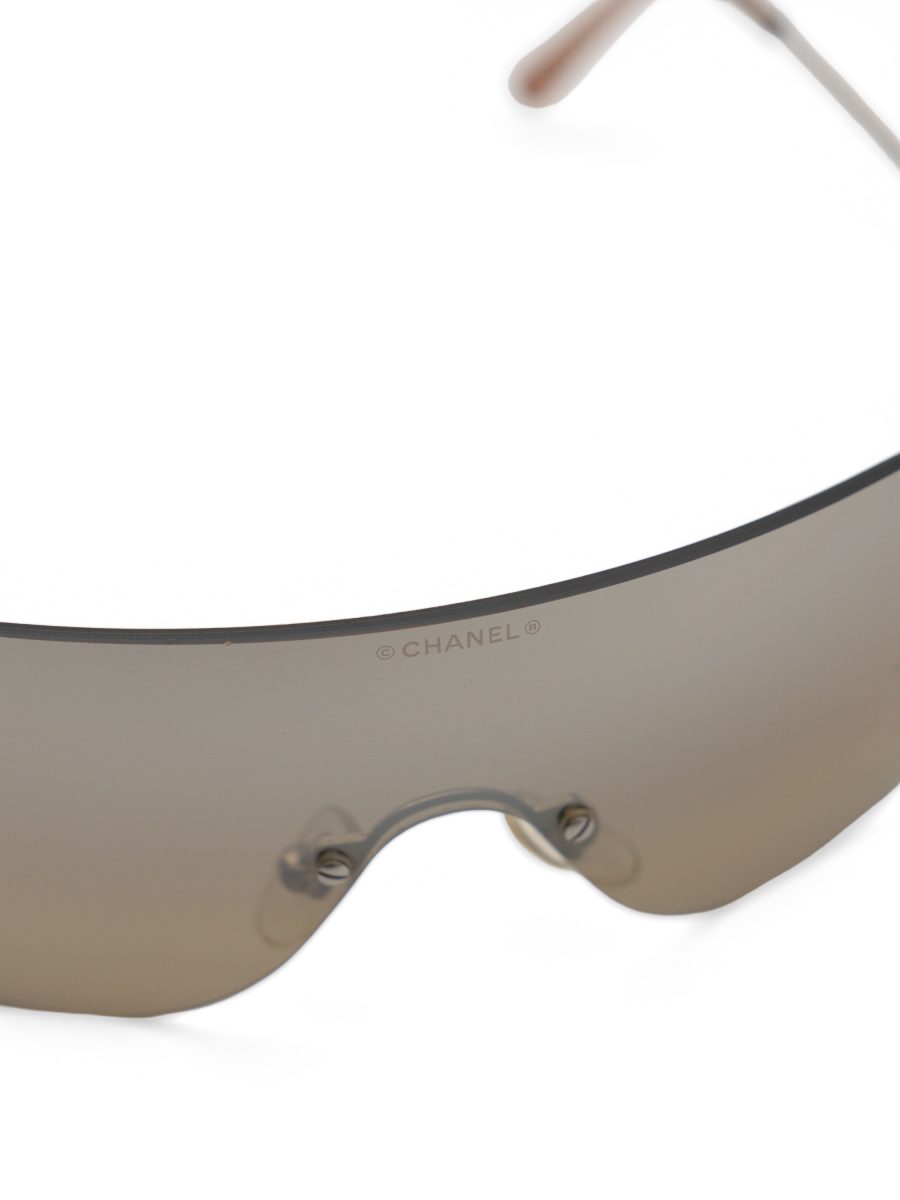 Vintage Chanel 4014 Brown Gradient Rimless Shield Sunglasses — photo 9
