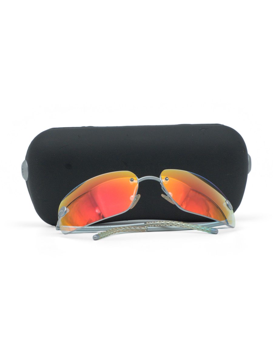 Vintage Chanel 4035 Aqua Blue Silver Rimless CC Sunglasses — photo 10