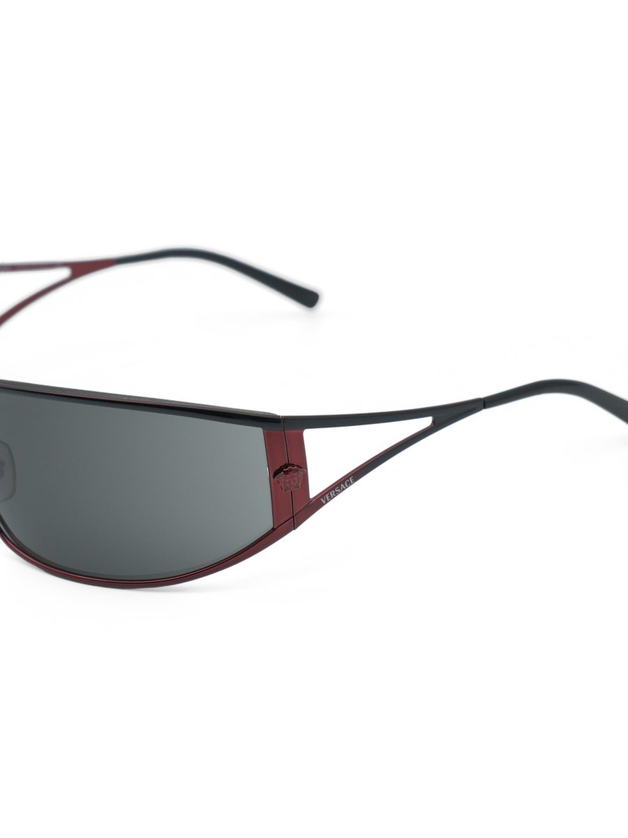Vintage Versace MOD 2040 Burgundy Medusa Shield Sunglasses — photo 5
