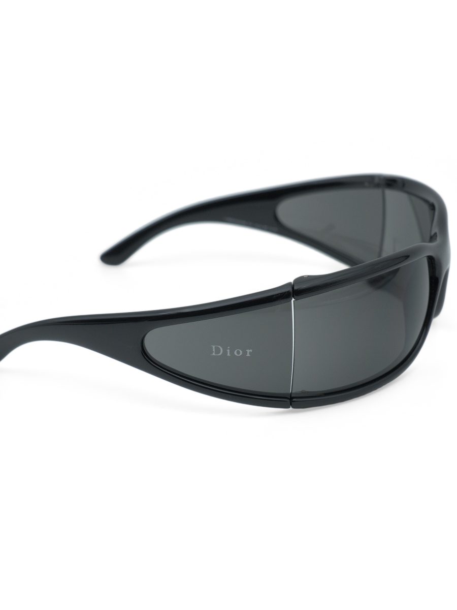 Vintage Dior Fly Black Grey Wraparound Side Lens Sunglasses — photo 4