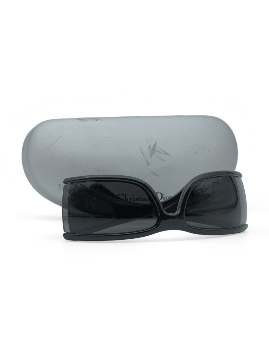 Vintage Dior Fly Black Grey Wraparound Side Lens Sunglasses — photo 8
