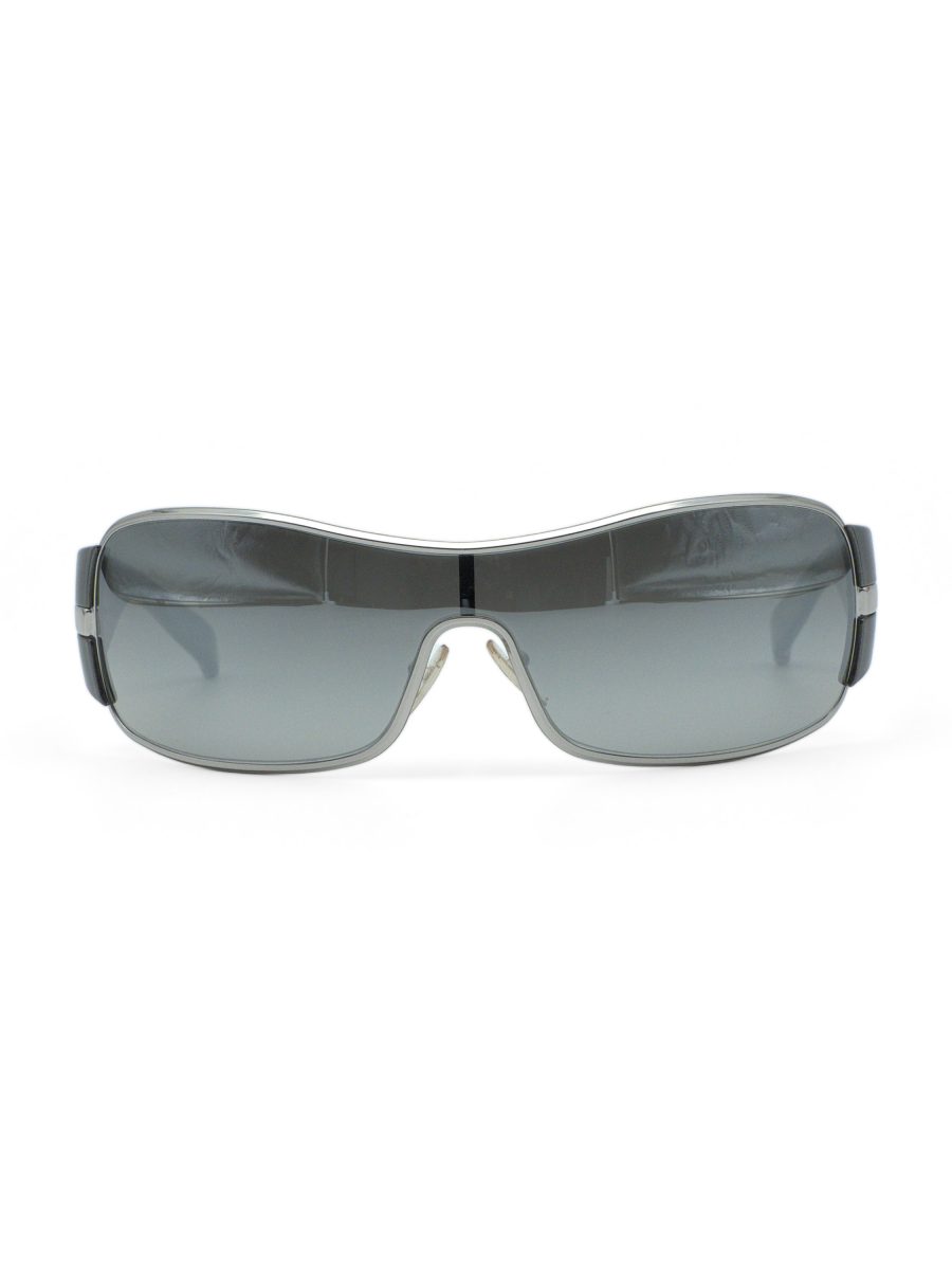 Vintage Prada SPR 61I Silver Gray Mirror Shield Sunglasses — photo 2