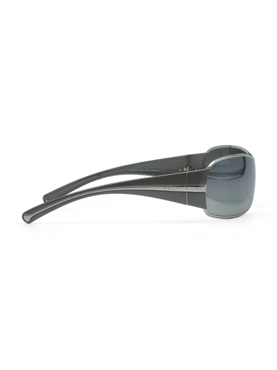 Vintage Prada SPR 61I Silver Gray Mirror Shield Sunglasses — photo 3