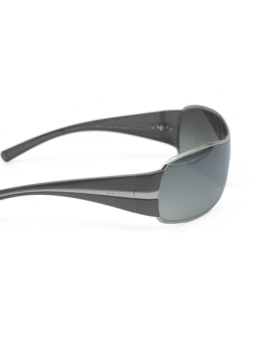 Vintage Prada SPR 61I Silver Gray Mirror Shield Sunglasses — photo 4