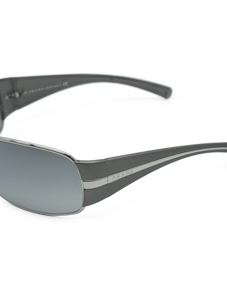 Vintage Prada SPR 61I Silver Gray Mirror Shield Sunglasses — photo 5