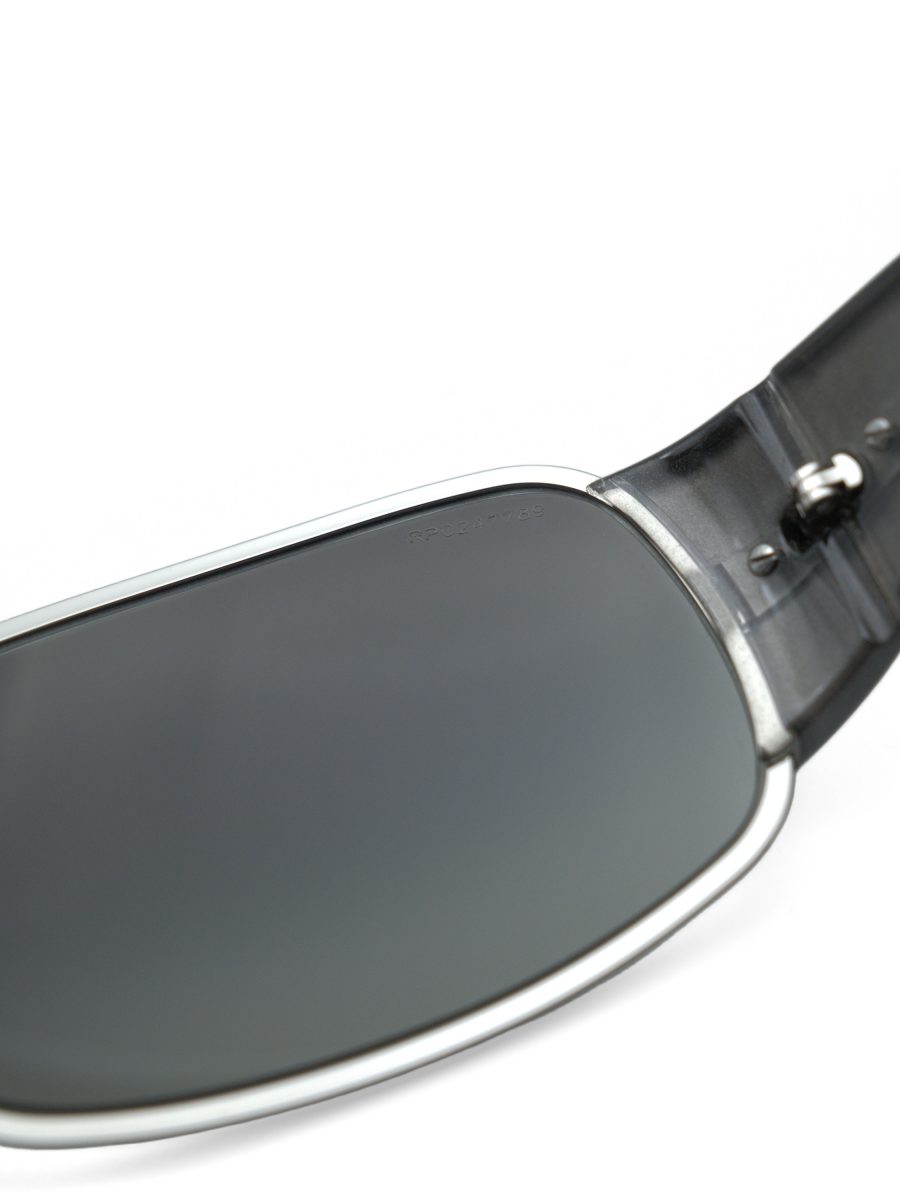 Vintage Prada SPR 61I Silver Gray Mirror Shield Sunglasses — photo 8